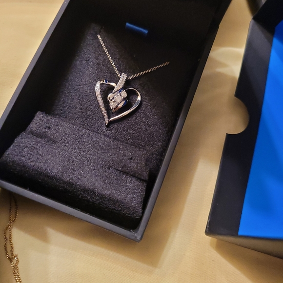 Diamond sterling silver necklace brand new - Picture 2 of 2